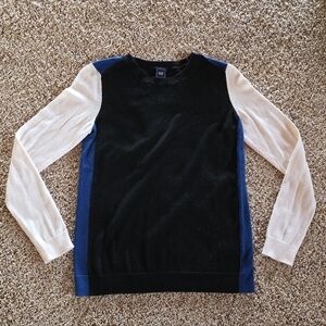 Gap Fitted Longsleeve Sweater Black Blue Ivory Womens XS